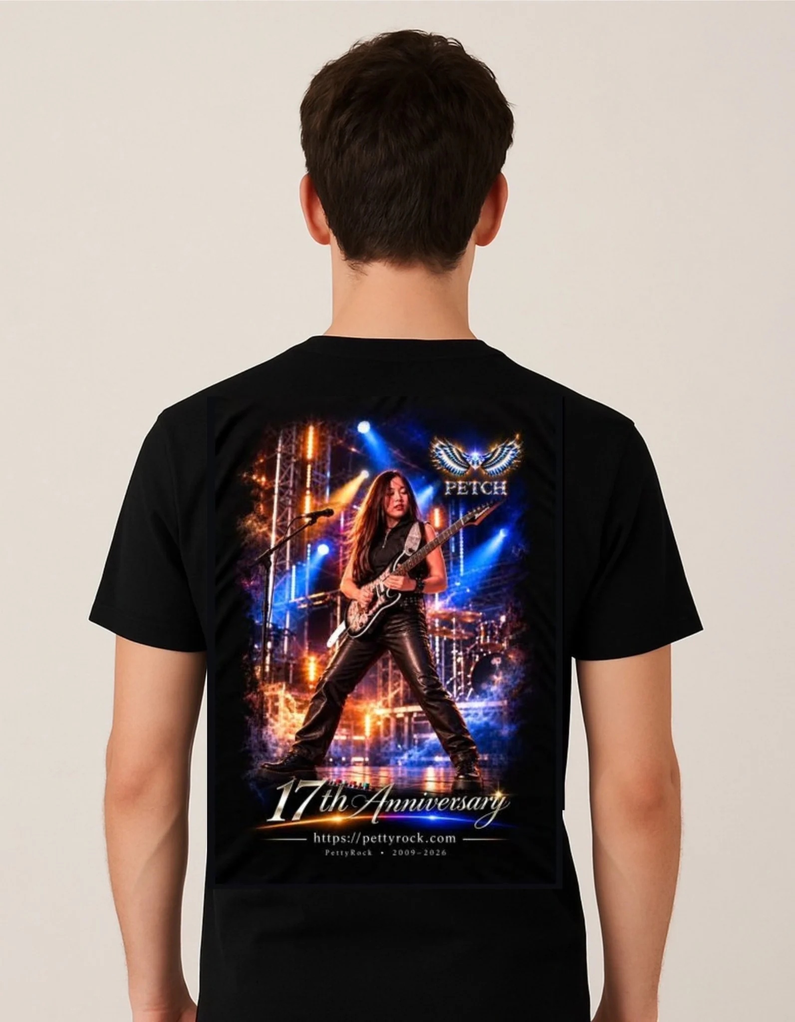 เสื้อยืด PettyRock Fest 2026 มุมด้านหลัง