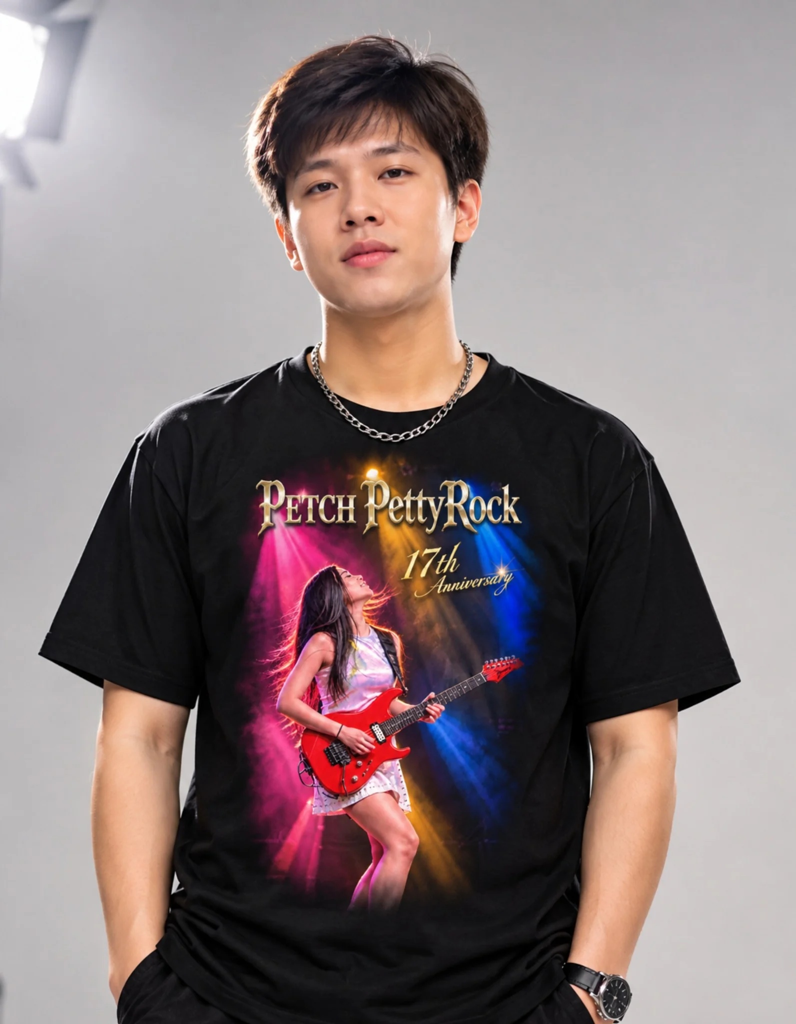 เสื้อยืด PettyRock Fest 2026 มุมด้านหน้า