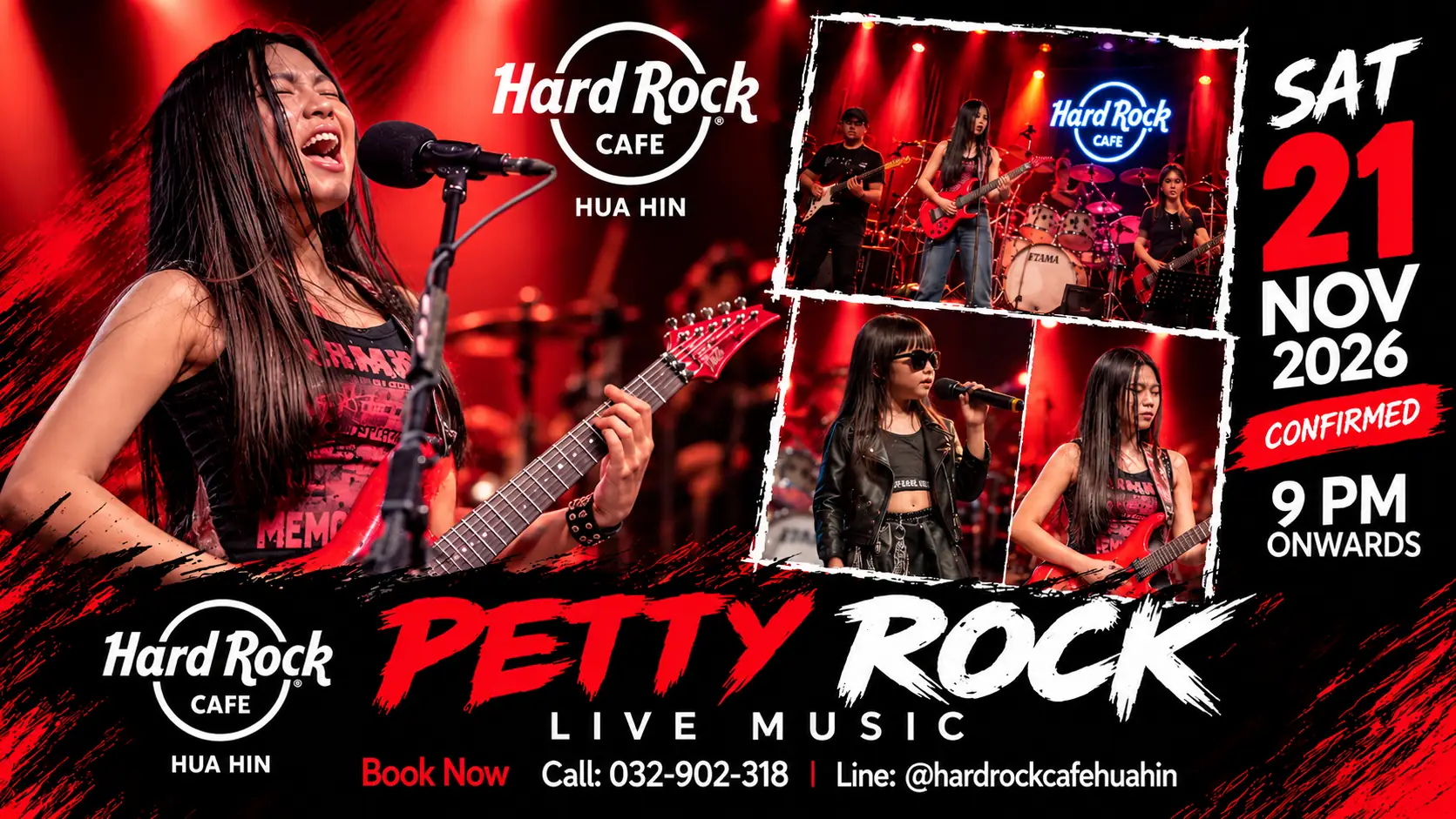 PettyRock · Hard Rock Cafe Hua Hin · 2026-11-21 · 9 PM onwards