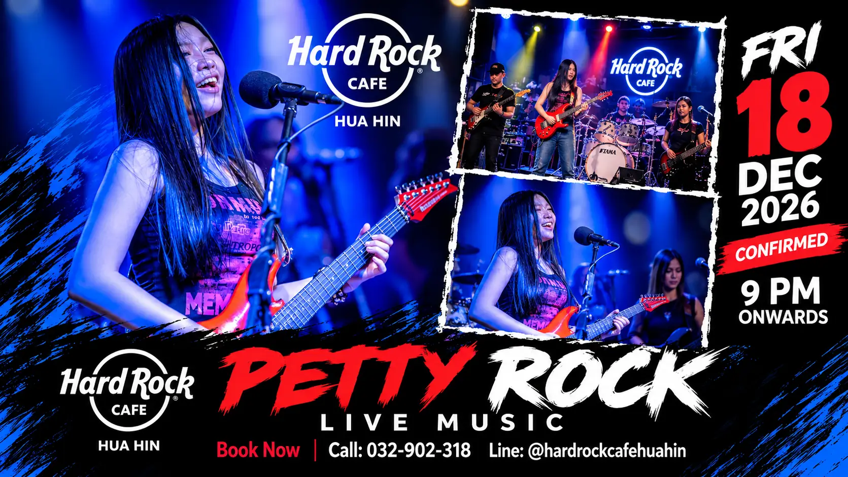 PettyRock · Hard Rock Cafe Hua Hin · 2026-12-18 · 9 PM onwards